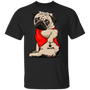 Pug Tattoo I Love Mom Dog Mom Shirt Cute