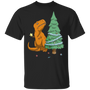 Funny T-Rex And Christmas Tree T-Shirt Dinosaur Lover Xmas Gift For Boy