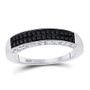 Diamond Band | 10kt White Gold Womens Round Black Color Enhanced Diamond Band Ring 1/2 Cttw |  Splendid Jewellery