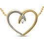 Diamond Heart & Love Symbol Pendant |  10kt Two-tone Gold Womens Round Diamond Heart Pendant .03 Cttw |  Splendid Jewellery
