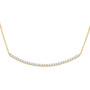 Diamond Pendant Necklace |  14kt Yellow Gold Womens Round Diamond Curved Bar Necklace 1 Cttw |  Splendid Jewellery