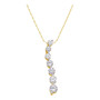 Diamond Journey Pendant |  14kt Yellow Gold Womens Round Diamond Journey Pendant 1/2 Cttw |  Splendid Jewellery