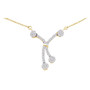 Diamond Pendant Necklace |  14kt Yellow Gold Womens Round Diamond Cluster Necklace 1/2 Cttw |  Splendid Jewellery