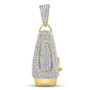 Men's Diamond Charm Pendant |  10kt Yellow Gold Mens Round Diamond Barber Clipper Trimmer Charm Pendant 1 Cttw |  Splendid Jewellery