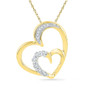 Diamond Heart & Love Symbol Pendant |  10kt Yellow Gold Womens Round Diamond Heart Pendant 1/20 Cttw |  Splendid Jewellery