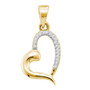 Diamond Heart & Love Symbol Pendant |  10kt Yellow Gold Womens Round Diamond Heart Pendant 1/20 Cttw |  Splendid Jewellery