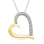 Diamond Heart & Love Symbol Pendant |  10kt Yellow Gold Womens Round Diamond Heart Outline Pendant 1/10 Cttw |  Splendid Jewellery