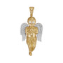 Men's Diamond Charm Pendant |  10kt Yellow Gold Mens Round Diamond Angel Cherub Charm Pendant 5/8 Cttw |  Splendid Jewellery