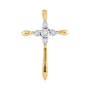 Diamond Cross Pendant |  10kt Yellow Gold Womens Round Diamond Roman Cross Pendant 1/20 Cttw |  Splendid Jewellery