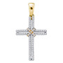 Diamond Cross Pendant |  10kt Yellow Gold Womens Round Diamond Bound Cross Pendant 1/5 Cttw |  Splendid Jewellery