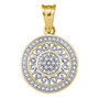 Diamond Circle Pendant |  10kt Yellow Gold Womens Round Diamond Circle Pendant 1/6 Cttw |  Splendid Jewellery