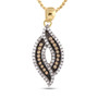 Diamond Fashion Pendant |  10kt Yellow Gold Womens Round Brown Diamond Fashion Pendant 1/3 Cttw |  Splendid Jewellery