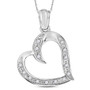 Diamond Heart & Love Symbol Pendant |  Sterling Silver Womens Round Diamond Heart Pendant 1/10 Cttw |  Splendid Jewellery