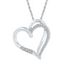 Diamond Heart & Love Symbol Pendant |  Sterling Silver Womens Round Diamond Heart Pendant 1/10 Cttw |  Splendid Jewellery