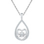 Diamond Heart & Love Symbol Pendant |  Sterling Silver Womens Round Diamond Moving Twinkle Heart Pendant 1/8 Cttw |  Splendid Jewellery