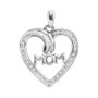 Diamond For Mom Pendant |  Sterling Silver Womens Round Diamond Mom Mother Heart Pendant 1/10 Cttw |  Splendid Jewellery