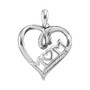 Diamond For Mom Pendant |  Sterling Silver Womens Round Diamond Mom Mother Heart Pendant 1/20 Cttw |  Splendid Jewellery