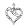 Diamond For Mom Pendant |  Sterling Silver Womens Round Diamond Mom Mother Heart Pendant 1/8 Cttw |  Splendid Jewellery