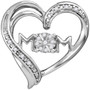 Diamond For Mom Pendant |  Sterling Silver Womens Round Diamond Heart Mom Mother Pendant 1/10 Cttw |  Splendid Jewellery