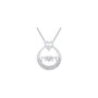 Diamond For Mom Pendant |  Sterling Silver Womens Round Diamond Mom Mother Circle Heart Pendant 1/20 Cttw |  Splendid Jewellery