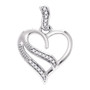 Diamond Heart & Love Symbol Pendant |  Sterling Silver Womens Round Diamond Heart Pendant 1/20 Cttw |  Splendid Jewellery