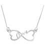 Diamond Pendant Necklace |  Sterling Silver Womens Round Diamond Heart Infinity Love Pendant Necklace 1/10 Cttw |  Splendid Jewellery