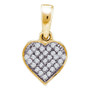 Diamond Heart & Love Symbol Pendant |  Yellow-tone Sterling Silver Womens Round Diamond Heart Pendant 1/10 Cttw |  Splendid Jewellery