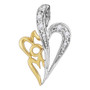 Diamond For Mom Pendant |  Sterling Silver Womens Round Diamond Mom Heart Pendant 1/8 Cttw |  Splendid Jewellery
