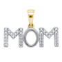 Diamond For Mom Pendant |  Yellow-tone Sterling Silver Womens Round Diamond Mom Mother Pendant 1/10 Cttw |  Splendid Jewellery