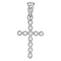 Diamond Cross Pendant |  14kt White Gold Womens Round Diamond Cross Pendant 1/10 Cttw |  Splendid Jewellery