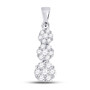 Diamond Cluster Pendant |  14kt White Gold Womens Round Diamond Triple Flower Cluster Pendant 3/4 Cttw |  Splendid Jewellery