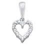 Diamond Heart & Love Symbol Pendant |  14kt White Gold Womens Round Diamond Heart Pendant .01 Cttw |  Splendid Jewellery