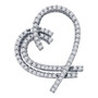 Diamond Heart & Love Symbol Pendant |  14kt White Gold Womens Round Diamond Heart Outline Pendant 3/4 Cttw |  Splendid Jewellery