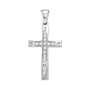 Diamond Cross Pendant |  10kt White Gold Womens Round Diamond Cross Pendant 1/10 Cttw |  Splendid Jewellery