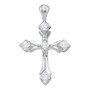 Diamond Cross Pendant |  10kt White Gold Womens Round Diamond Cross Pendant 1/10 Cttw |  Splendid Jewellery