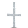 Men's Diamond Charm Pendant |  10kt White Gold Mens Round Diamond Roman Cross Charm Pendant 1/2 Cttw |  Splendid Jewellery