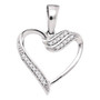 Diamond Heart & Love Symbol Pendant |  10kt White Gold Womens Round Diamond Heart Pendant 1/20 Cttw |  Splendid Jewellery