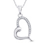 Diamond Heart & Love Symbol Pendant |  10kt White Gold Womens Round Diamond Heart Pendant 1/20 Cttw |  Splendid Jewellery