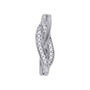 Diamond Fashion Pendant |  10kt White Gold Womens Round Diamond Vertical Woven Strand Pendant 1/20 Cttw |  Splendid Jewellery