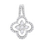 Diamond Fashion Pendant |  10kt White Gold Womens Round Diamond Quatrefoil Cluster Pendant 1/2 Cttw |  Splendid Jewellery