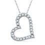 Diamond Heart & Love Symbol Pendant |  10kt White Gold Womens Round Diamond Heart Pendant 1/10 Cttw |  Splendid Jewellery