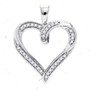 Diamond Heart & Love Symbol Pendant |  10kt White Gold Womens Round Diamond Heart Pendant 1/10 Cttw |  Splendid Jewellery