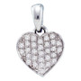 Diamond Heart & Love Symbol Pendant |  10kt White Gold Womens Round Diamond Heart Pendant 1/10 Cttw |  Splendid Jewellery