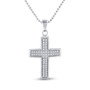 Diamond Cross Pendant |  10kt White Gold Womens Round Diamond Cross Pendant 1/6 Cttw |  Splendid Jewellery