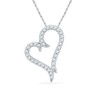 Diamond Heart & Love Symbol Pendant |  10kt White Gold Womens Round Diamond Heart Pendant 1/5 Cttw |  Splendid Jewellery
