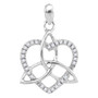 Diamond Heart & Love Symbol Pendant |  10kt White Gold Womens Round Diamond Triquetra Heart Pendant 1/10 Cttw |  Splendid Jewellery
