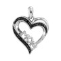 Diamond For Mom Pendant |  Sterling Silver Womens Round Black Color Enhanced Diamond Mom Mother Heart Pendant 1/10 Cttw |  Splendid Jewellery