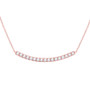 Diamond Pendant Necklace |  14kt Rose Gold Womens Round Diamond Curved Bar Necklace 3/4 Cttw |  Splendid Jewellery