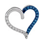 Diamond Heart & Love Symbol Pendant |  Sterling Silver Womens Round Blue Color Enhanced Diamond Heart Outline Pendant 1/10 Cttw |  Splendid Jewellery