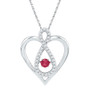 Gemstone Heart & Love Symbol Pendant |  10kt White Gold Womens Round Lab-Created Ruby Diamond Infinity Heart Pendant 1/4 Cttw |  Splendid Jewellery